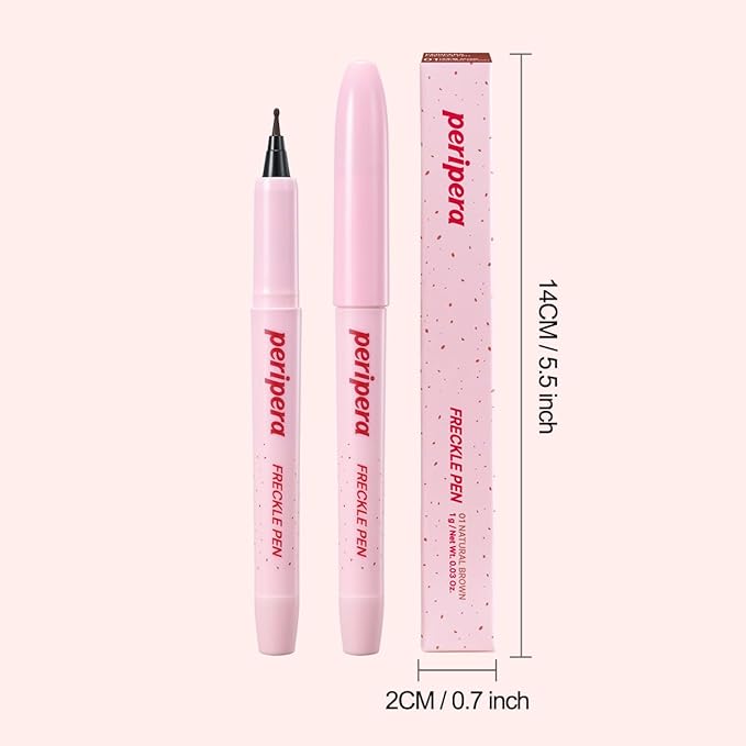 Peripera Freckle Pen, Natural Sun-Kissed Makeup – Long Lasting, Smudge-Proof Faux Freckles with Precision Dot Tip, Buildable K-Beauty Freckle Makeup Pen (01 NATURAL BROWN)