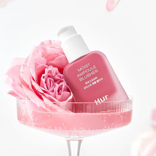 House of Hur Moist Ampoule Blusher with 50% Moisture Essence | Hydrating & Long-Lasting Blush | 0.68fl.oz (9 Shades) - Pink Rosie