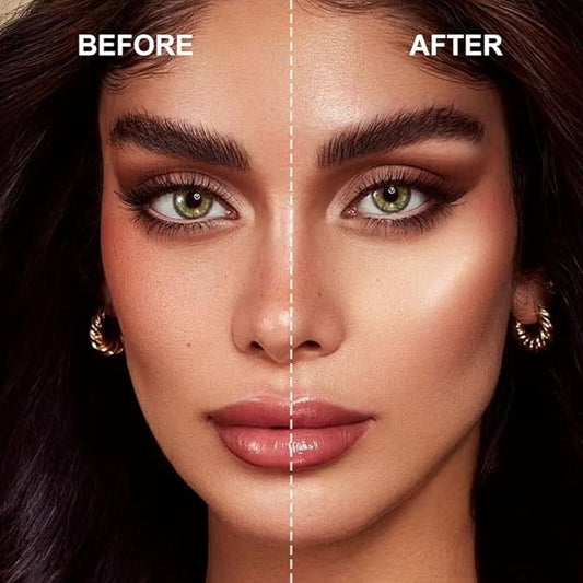 Multi-Use Waterproof Highlighter Stick with Brush – Unidollss 3-in-1 Cream Contour, Bronzer & Blush Stick for Cheeks, Eyes & Lips, Long-Lasting Glow, Easy Application(09 GOLDEN HOUR)