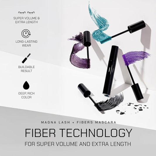 Radiant Professional Lengthening Mascara – Fiber Lash Smudge Proof Mascara Volume and Length– Cruelty-Free Natural Wax Formula with Silicone Brush - (0.43 oz) (02 EGGPLANT)