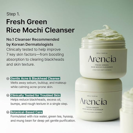 Arencia Glass Skin Renewal Set, 5-Step Korean Skincare Routine Bundle for Spotless Skin, Dark Spot Treatment, Hydrating