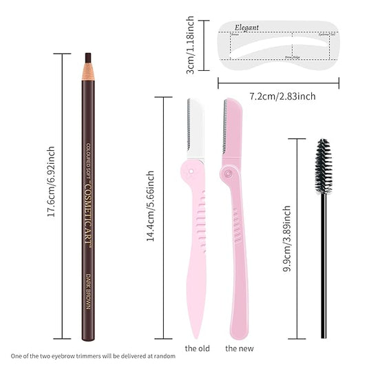 Ownest 6 Pcs Pull Cord Peel-off Eyebrow Pencil Tattoo Makeup and Microblading Supplies Set for Marking, Filling and Outlining, Waterproof and Durable Permanent Eyebrow Liner -Dark Brown