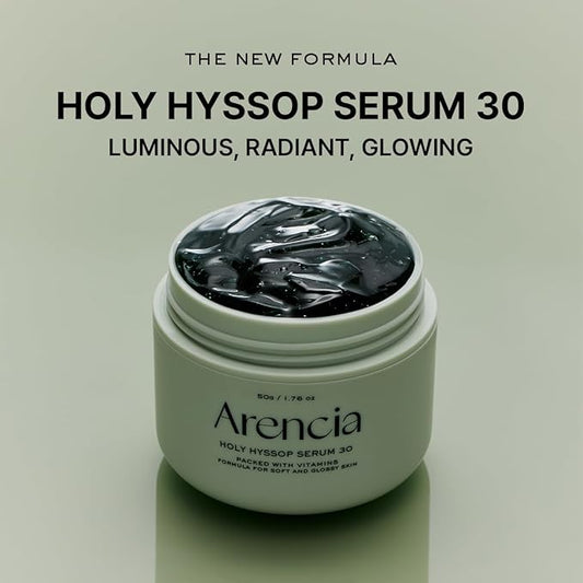 Arencia Glow Hyssop Overnight Face Mask Serum - hydrating & Anti-Aging Serum for younger looking Korean Glass Skin, Vitamin A, C, E, Niacinamide, Peptide
