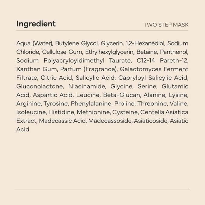 SAM'U Galacto Pore Two Step Mask Pore Cleansing Korean Face Mask, Gentle Pore Care Mask, AHA/BHA/PHA + LHA Exfoliating Formula with Amino Acids & Centella Asiatica for Korean Glass Skin (4 Sheets)