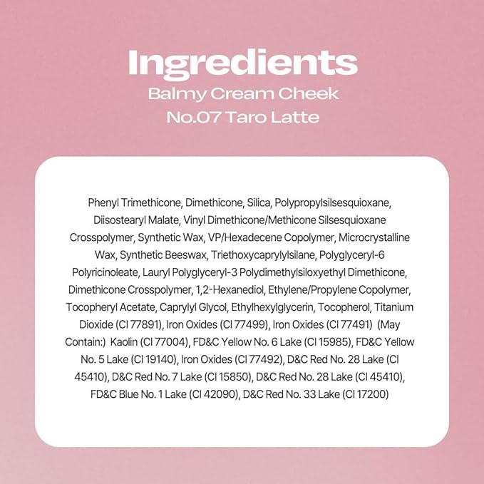 Balmy Cream Cheek | Lightweight, Natural Finish Cream Blush with Blurring Effect | 2.5g (No.7 Taro Latte)