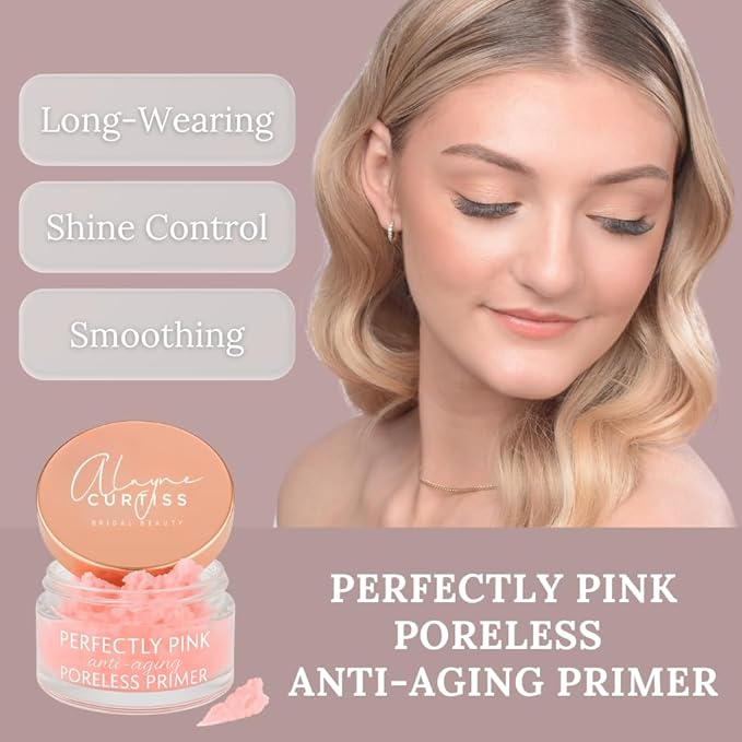 Perfectly Pink Poreless Primer Face Makeup Primer, Pore Perfecting, Skin Smoothing, Mattifying, Line Smoothing, Long Lasting, Skin Blurring, Use before or after foundation, powder, All skin types