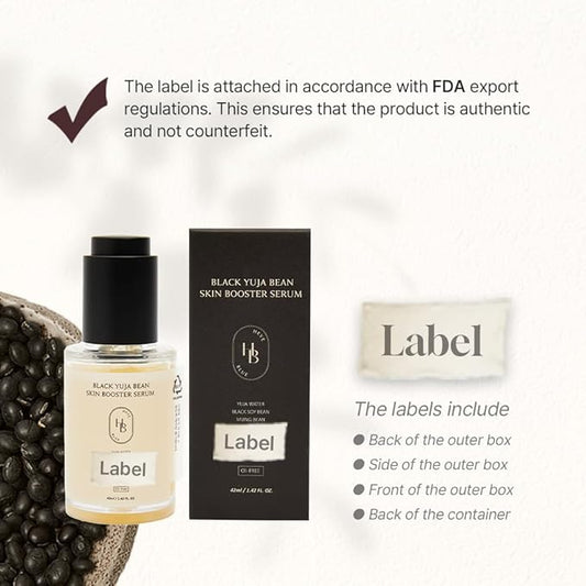 HEVEBLUE Black Yuja Bean Skin Booster Serum - Moisturizing, Sensitive Skin, Korean Skincare, Hypoallergenic, Deep Hydration, Vegan, Oil-free, Makeup Adherence, Inner Dryness, K-Beauty