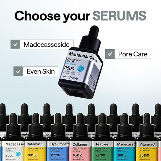 Mediheal Madecassoside Pore Repair Serum 1.35 fl.oz | 2,500 ppm Liposome Spicule & 98.5% Purity Madecassoside Included | Improvement of Pore Spot | Soft Texture for Deep Moisturizing | Non-Irritating