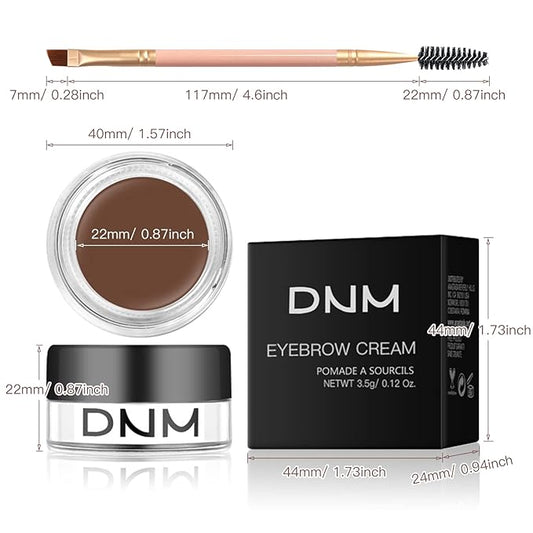 2Pcs Brow Pomade Set with Dual-ended Eyebrow Brush, High pigment Water proof Natural finish Eyebrow Makeup Set with Eyebrow Brush for Women and Girls(08#)