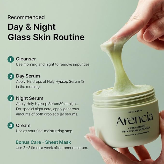Arencia Glass Skin Renewal Set, 5-Step Korean Skincare Routine Bundle for Spotless Skin, Dark Spot Treatment, Hydrating