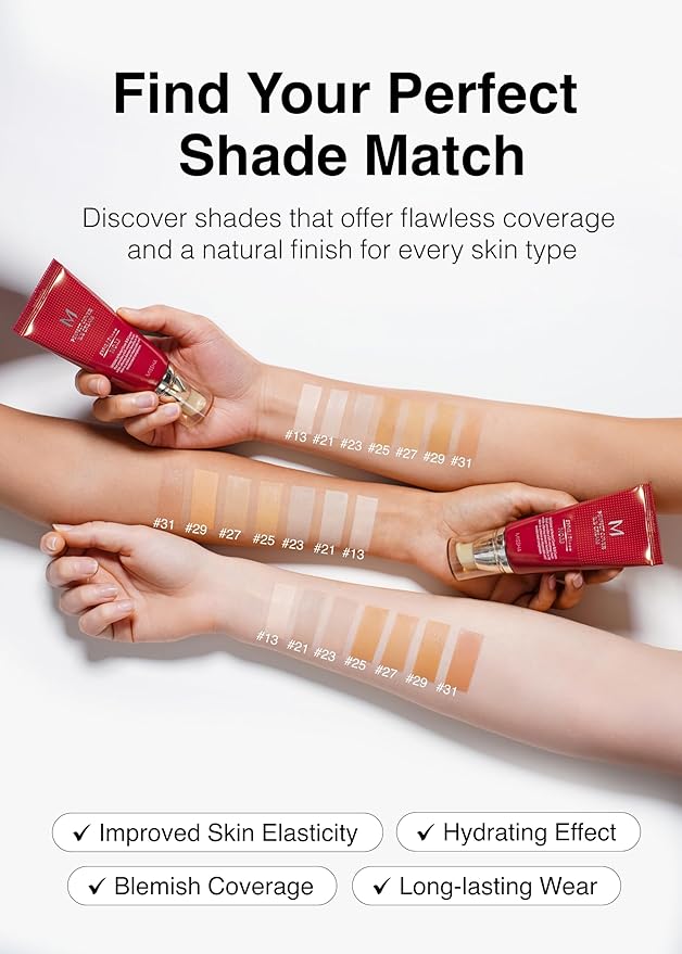 MISSHA M Perfect Cover BB Cream No.25 Warm beige for Light/Medium with Neutral Skin Tone SPF 42 PA +++ 1.69 Fl Oz - Tinted Moisturizer for face with SPF