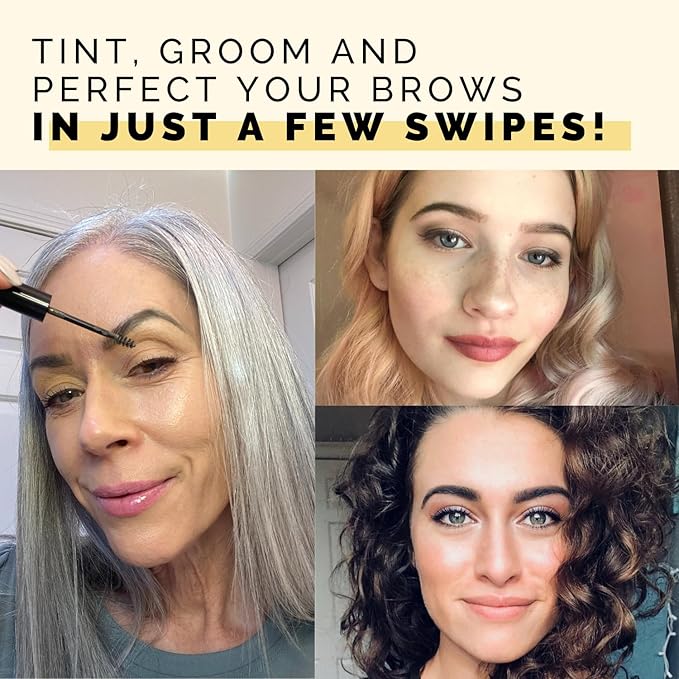 Elizabeth Mott Queen of the Fill Tinted Eyebrow Gel – Brow Filler, Volumizer & Setter – Defines, Shapes & Covers Gray Hairs – Water-Resistant, Long-Lasting – Cruelty-Free – Light Medium Brown 4g