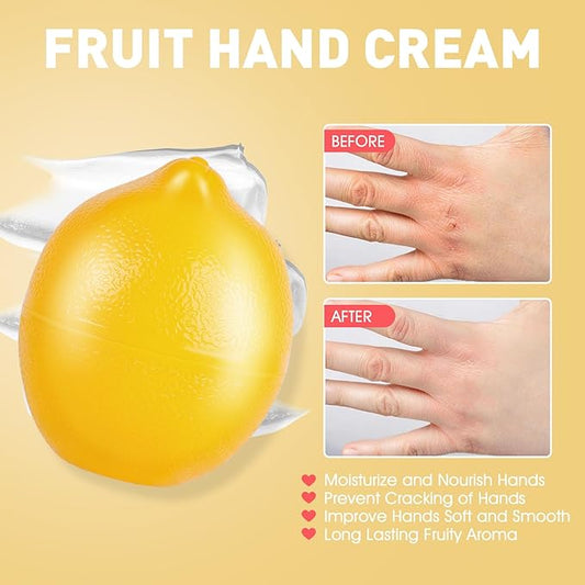 6 Pack Bulk Hand Cream Gifts Set, Moisturizing Hand Lotion for Dry Cracked Hands, Mom Gifts, Thank You Gifts, Bridal Shower Gifts, Birthday Gifts and Small Gifts for Women, 1.06 Oz (Lemon)