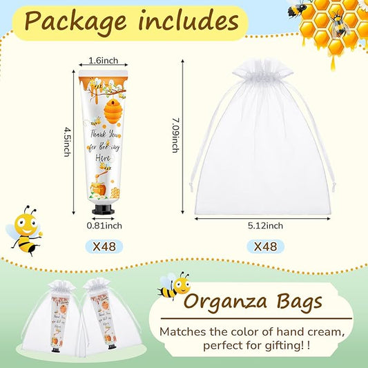 48 Sets Honey Hand Cream Gifts Bulk Baby Shower Hand Cream Travel Size Lotion Bulk Fall Thanksgiving Party Supplies Favors Birthday Wedding for Guest