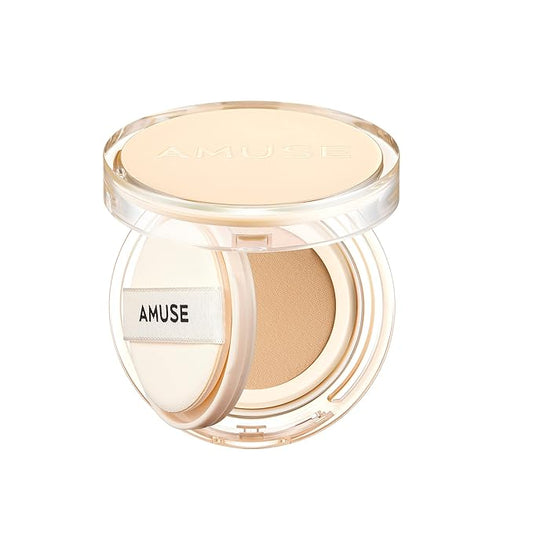AMUSE SEOUL Dew Jelly Vegan Cushion Foundation (03 HONEY) | dewy, glow, long-lasting, double coverage, clean beauty, lightweight, natural look, foundation for sensitive skin, hydrating cushion