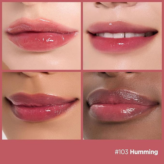 Laka Fruity Glam Lip Tint Mini, Glowing Lip Stain with Wide Color Spectrum, Hydrating & Lightweight Texture, Long-Lasting Bold Stain, Non-Sticky, Vegan, K-Beauty (#103 Humming)