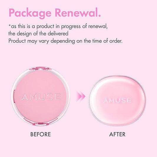 Amuse SEOUL DEW POWER VEGAN CUSHION FOUNDATION (02 HEALTHY) | Dewy, glow, long-lasting, double coverage, clean beauty, lightweight, natural look, foundation for sensitive skin, hydrating cushion
