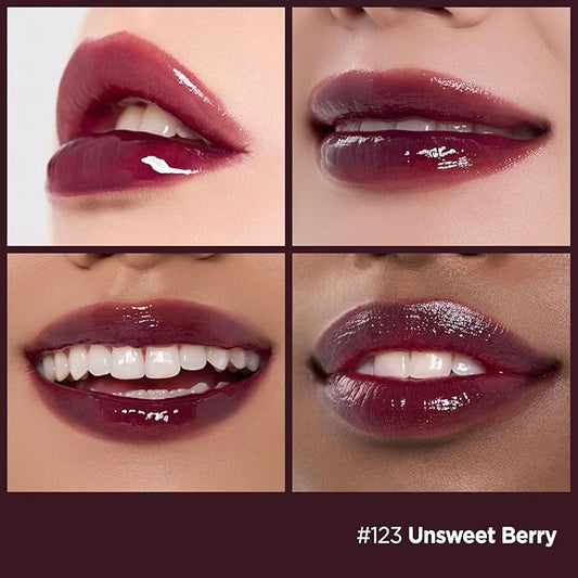 Laka Fruity Glam Lip Tint Mini, Glowing Lip Stain with Wide Color Spectrum, Hydrating & Lightweight Texture, Long-Lasting Bold Stain, Non-Sticky, Vegan, K-Beauty (#123 Unsweet berry)