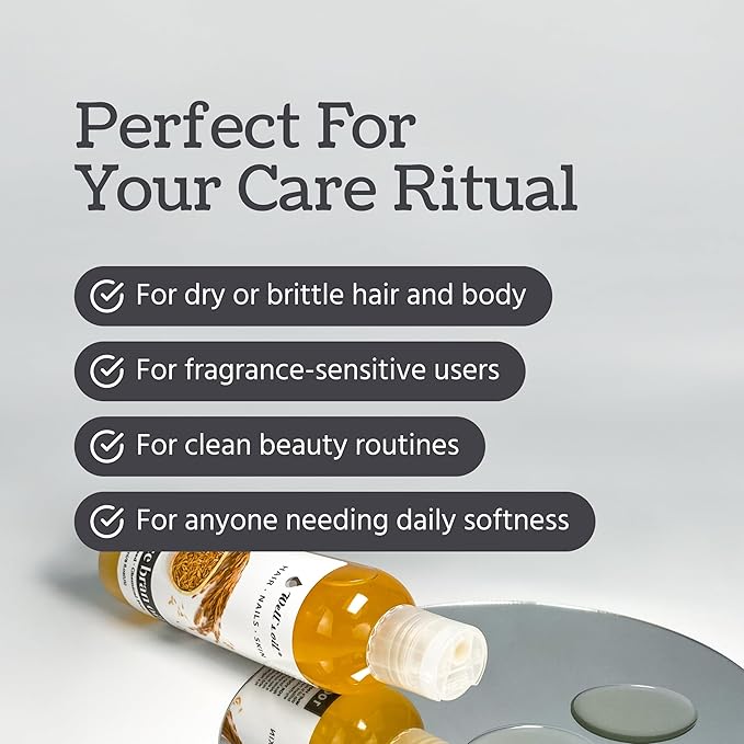 Well's Oil Rice Bran Oil | 100% Pure Natural Carrier Oil | Refined, Cold Pressed | For Body, Skin & Hair (8 fl oz / 237 ml) (Pack of 2)