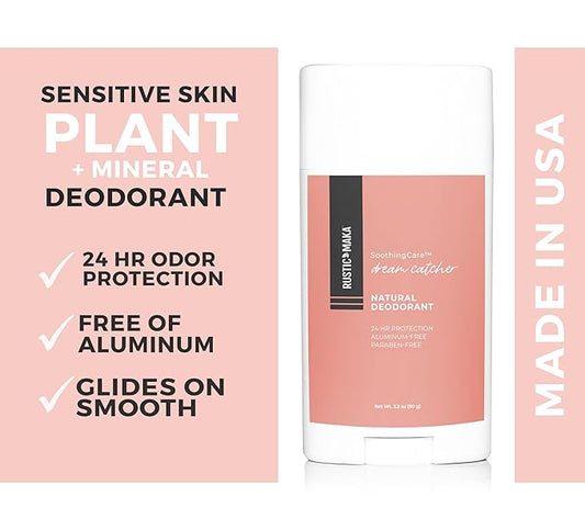 Rustic MAKA Natural Deodorant for Women, Dream Catcher, Cruelty-Free, No Baking Soda, No Aluminum, No Parabens, Magnesium, Continuous Odor Control