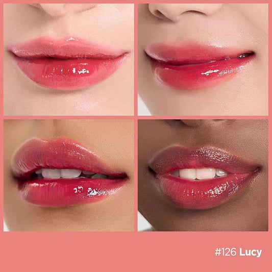 Laka Fruity Glam Lip Tint Mini, Glowing Lip Stain with Wide Color Spectrum, Hydrating & Lightweight Texture, Long-Lasting Bold Stain, Non-Sticky, Vegan, K-Beauty (#126 Lucy)