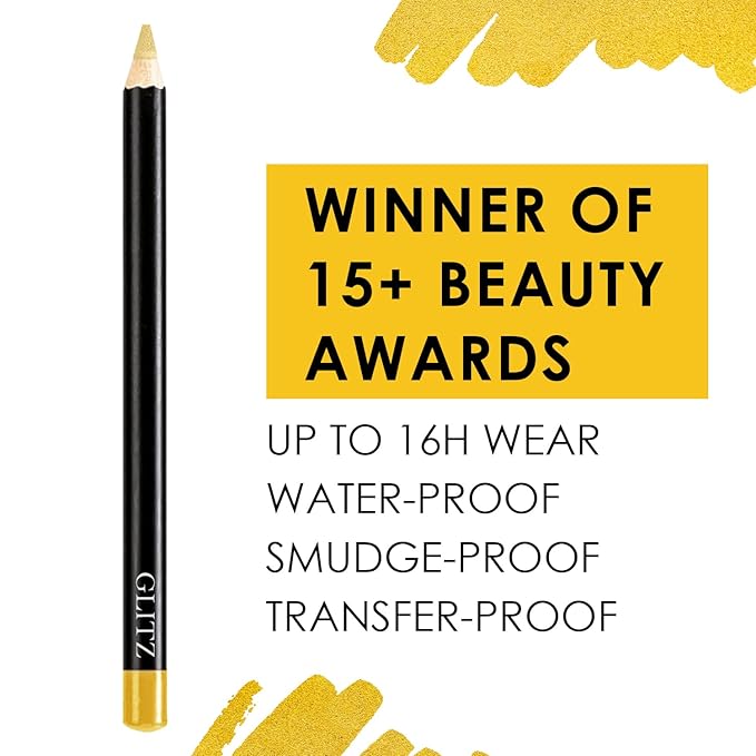 Vera Moore Slim Eye Liner Pencil, Smooth Formula, Hypoallergenic and Vegan, Smudge-Proof and Waterproof Application, Bold and Defined Lines Eyeliner, (0.05 Oz) (Glitz (Gold))