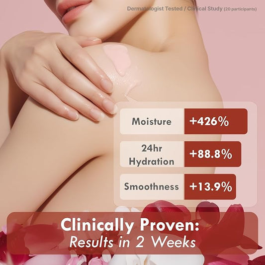 Korean Red Bean Body Lotion for Women - 24-Hour Hydrating Moisturizer for Dry Skin with Peptides & Hyaluronic Acid for Smooth Sensitive Skin - Vegan & Cruelty-Free - 8.45 fl oz