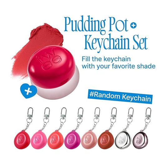 fwee Blurry Pudding Pot + Keychain SET | Airbrushed Blush & Lip, Buildable Pigment, Long-lasting, Lightweight, Easy to Blend, Natural Soft Matte Finish Makeup – Be (Brownish Nude) | 0.17 oz