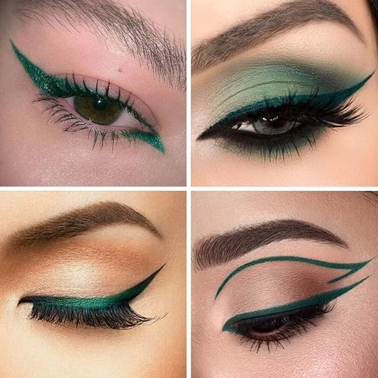 docolor Waterproof Eyeliner Pen Super Slim Liquid Eyeliner Eye Liner Gel (Green)