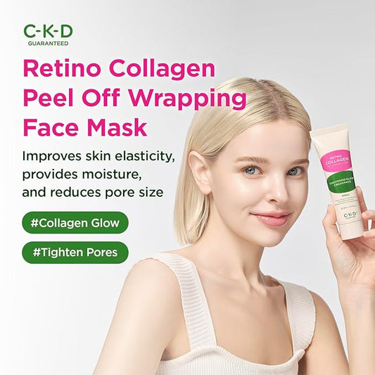 CKD Retino Collagen Creamy Face Mask - Peel-Off Wrapping Mask for Glowing Glass, Pore Tightening, Firming & Elasticity. Low-Molecular Collagen for Deep Absorption. Korean Skin Care. 2.7 fl oz