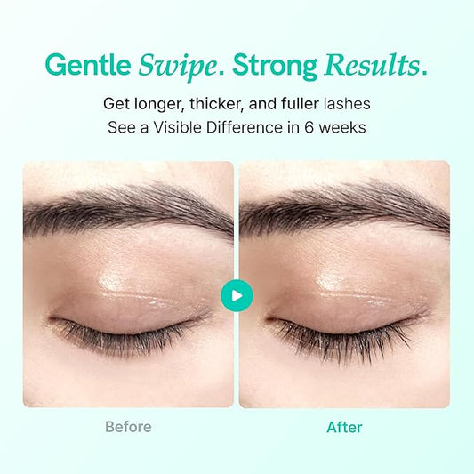 Korean Lash Serum for Fuller, Thicker Lashes | Daily Eyelash & Eye Brow Growth Booster with Biotin, Centella, Peptides, Hyaluronic Acid | Prostaglandin-Free, Vegan, Non-Irritating, 0.3 fl oz