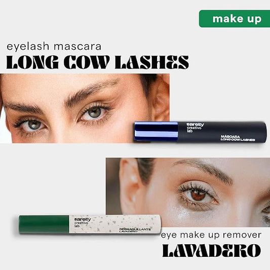 SARELLY SARELLY, Eye Kit, Long Cow Lashes Mascara + Lavadero Eye Makeup Remover, Sarelly Creative Lab