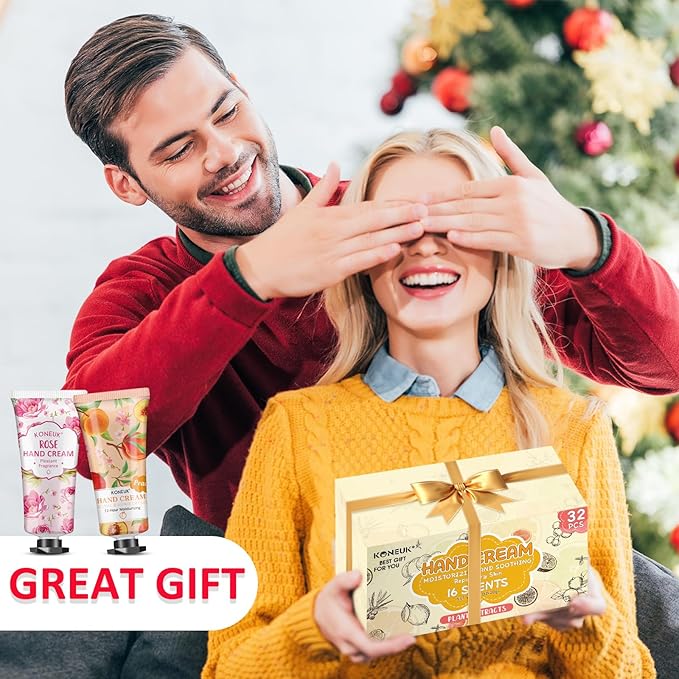 32 Pack Hand Cream Gift for Women, Bulk Hand Lotion Travel Size for Dry Cracked Hands, Mini Moisturizing Hand Cream for Christmas Gifts, Mom Gifts, Stocking Stuffers and Bridal Shower Favors