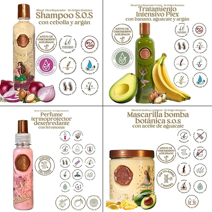 Aftercare for Ritual Botánico Keratina Orgánica | Treatment to Straighten, Repair and Relax Hair | All Natural, Organic & Vegan Ingredients | Product of Colombia | 6 Piece Kit
