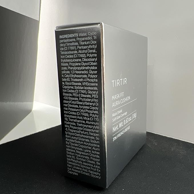 TIRTIR Mask Fit Aura Silver Cushion Foundation | Semi-glow Finish, Natural Coverage, Moisturizing, Lightweight, Korean cushion foundation (#31N French Beige, Full Size, 0.63 Fl Oz)