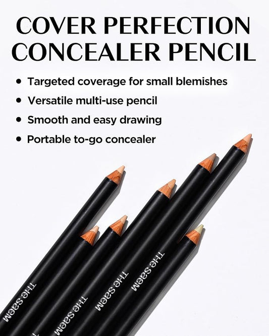 THESAEM Cover Perfection Concealer Pencil – Non Comedogenic spot Eraser - Conceal Blemish,Aging Spot,Acne&Freckle – Multi-Use Under Eye Concealer for Dark Circle,2g (1.5 Natural Beige)