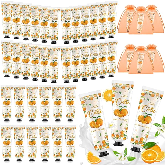 48 Sets a Little Cutie Is on The Way Hand Cream Gifts Bulk Baby Shower Hand Cream Travel Size Lotion Bulk Fall Thanksgiving Party Supplies Favors Birthday Wedding for Guest