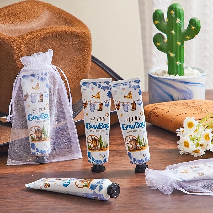 48 Sets a Little Cow Boy Is on The Way Hand Cream Gifts Bulk Baby Shower Hand Cream Travel Size Lotion Bulk Fall Thanksgiving Party Supplies Favors Birthday Wedding for Guest