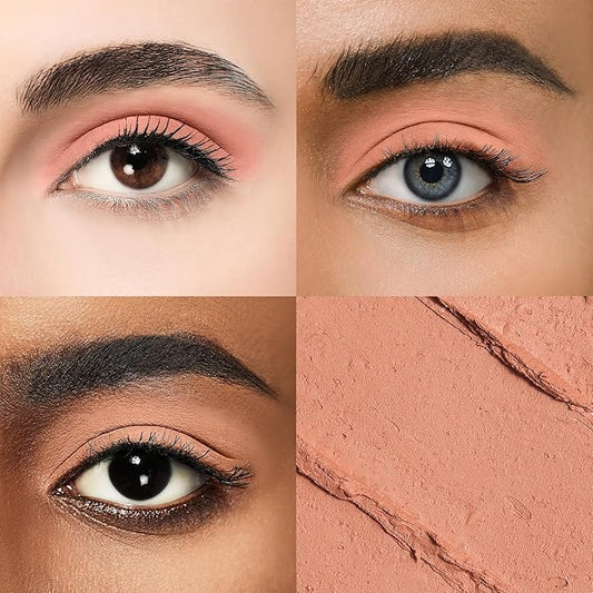 Longwear Cream Eye Shadow Sticks(38 Matte Dainty Caramel), Smudge-Proof, Waterproof Eyeshadow,Silky Formula Glitter With Makeup Brush,Nude Eyeshadow Stick