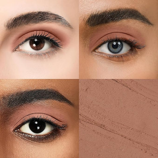 Cream Waterproof Hypoallergenic Eyeshadow Stick, long wear Metallic Glitter Matte Eye Shadow Pencil With Makeup Brush, Eye Brightener, 35 Chestnut Matte