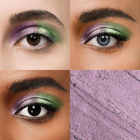 Cream Waterproof Hypoallergenic Eyeshadow Stick, long wear Metallic Glitter Matte Eye Shadow Pencil With Makeup Brush, Eye Brightener, 49 Azalea Metallic