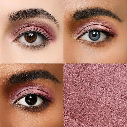 Cream Waterproof Hypoallergenic Eyeshadow Stick, long wear Metallic Glitter Matte Eye Shadow Pencil With Makeup Brush, Eye Brightener, 15 Azalea Shimmer