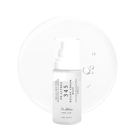 Dr.Althea 345 Relief Cream Mist | Hydrating Facial Mist with Rice Extract | Soothing Care for Sensitive Skin | Vegan Korean Skincare, 2.02 Fl Oz