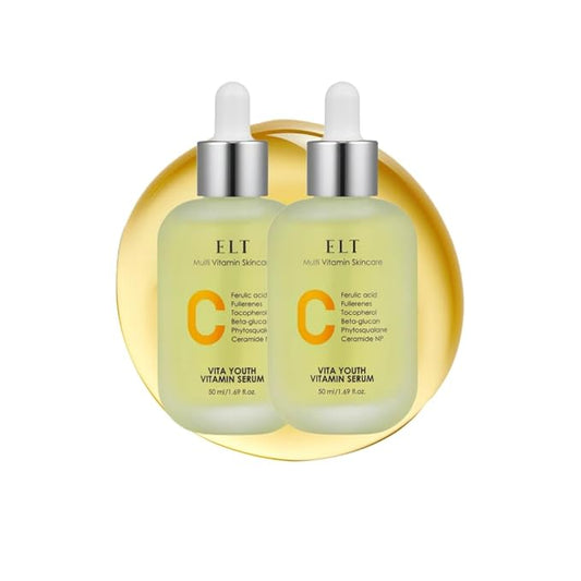 ELT Vita Youth Vitamin C Serum 1.69fl.oz.(50ml) Ultra Hydration Serum Korean Glass Skin Korean Skincare (Pack of 2)