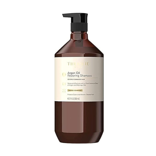 Theorie Argan Oil Restoring Shampoo - Rejuvenate & Moisturize - Sulfate Free - Suited for All Hair Types - Safe for Color & Keratin Treated Hair, Pump Bottle 800mL.