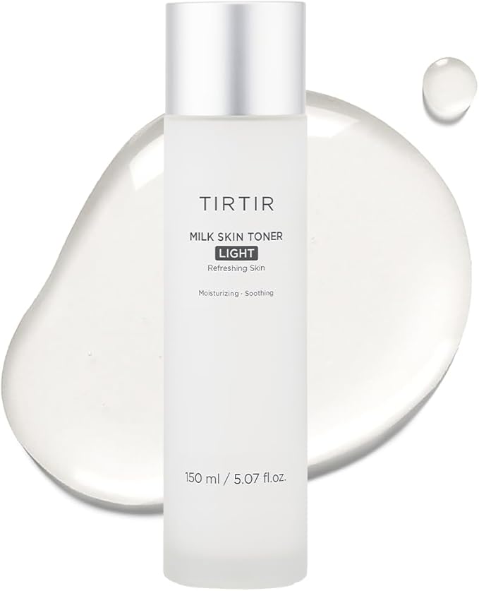 TIRTIR Milk Skin Rice Toner Light | Instant Hydration with 4% Niacinamide, Pantenol, Lightweight, Pore-Tightening, Vegan, Acne-Prone, Oily Skin, Fungal Acne Safe, Korean Skin Care, 5.07 Fl Oz