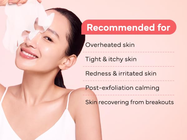 SAM’U PH Sensitive Relief Fit Face Mask – Redness-Reducing & Calming Vegan Sheet Mask with 5 Cica Complex and Tea Tree, Soothing Travel-Friendly Korean Skincare (5 Sheets)