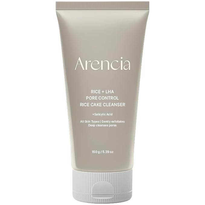 ARENCIA Rice + LHA Pore Control Rice Cake Cleanser with Salicylic Acid - Deep Cleansing, Gentel Exfoliation, All skin types, 5.29 oz