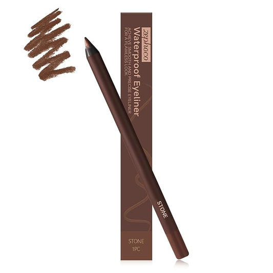 24 Hr Waterproof Eyeliner Duo Sharpenable Eye Pencil, 2025 New Persona Eyeliner Pencil Waterproof, No Smudging, No Fading, Long-Wearing, Smooth and Easy To Color (Stone)