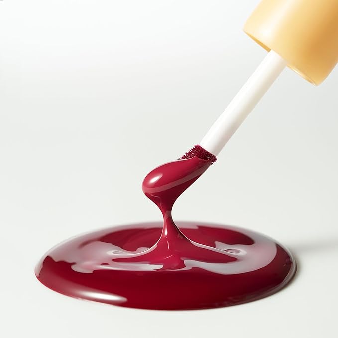 Laka Fruity Glam Lip Tint Mini, Glowing Lip Stain with Wide Color Spectrum, Hydrating & Lightweight Texture, Long-Lasting Bold Stain, Non-Sticky, Vegan, K-Beauty (#141 Compote)